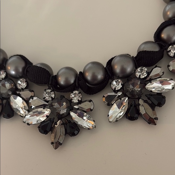 Loft Black and Silver Floral Cluster Necklace - Picture 3 of 6